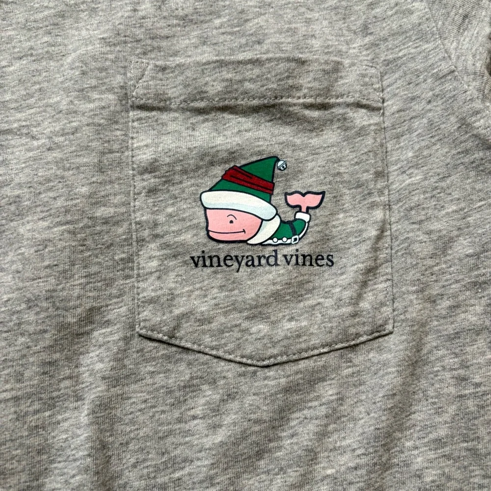 Vineyard Vines Merry Christmas Longsleeve Crewneck Shirt Santa Elf‎ Whale Large